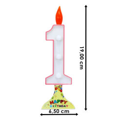 Pilli Led Rakam MuM Çok Renkli Işık 19,00 cm x 6,50 cm, Pembe - 1