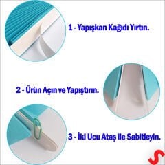 Kağıt Yelpaze SüS, 6 Adetli Set, Mavi