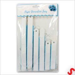 Kağıt Yelpaze SüS, 6 Adetli Set, Mavi