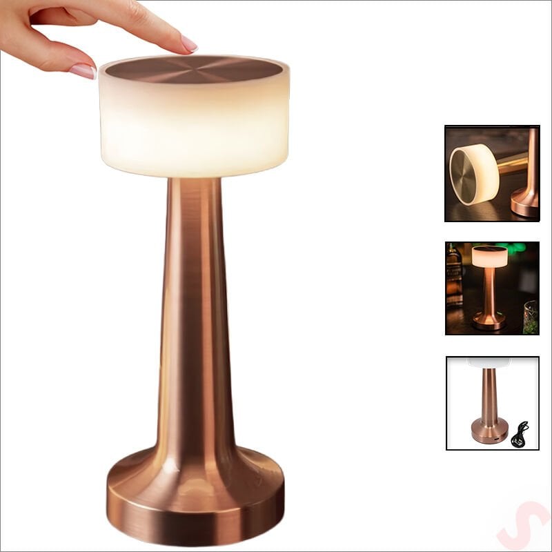 Şarjlı Dokunmatik Ayarlanabilir Renk Tonlu LED Masa Lambası - 21cm