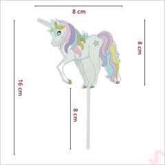 Unicorn Happy Birthday Pasta SüSü, 4'lü SET - Yıldız