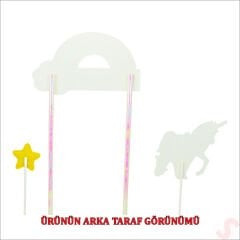 Unicorn Happy Birthday Pasta SüSü, 4'lü SET - Yıldız