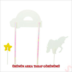 Unicorn Happy Birthday Pasta SüSü, 4'lü SET - Yıldız