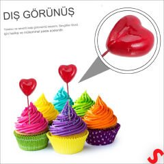 Minyatür Kalp Çubuk, 3 cm x 5 cm - 10 Adet