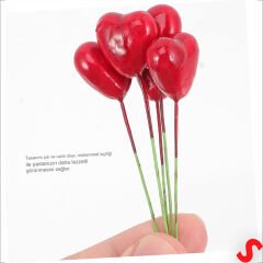 Minyatür Kalp Çubuk, 3 cm x 5 cm - 10 Adet