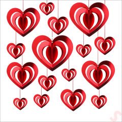 3 Boyutlu Döner Sarkıt 16 Adet Kalp Tavan SüS Seti