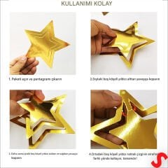 3 Boyutlu Döner Sarkıt 11 Adet Yıldız Tavan SüS Seti