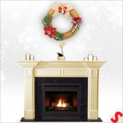 Yılbaşı Kapı Süsü, Kumaş Kapı Çelengi - 30 cm