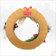 Yılbaşı Kapı Süsü, Kumaş Kapı Çelengi - 30 cm