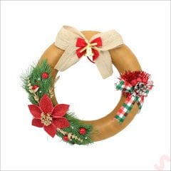 Yılbaşı Kapı Süsü, Kumaş Kapı Çelengi - 30 cm