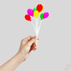 Plastik Minyatür 8'li Demet 17cm Teraryum Obje - Balon