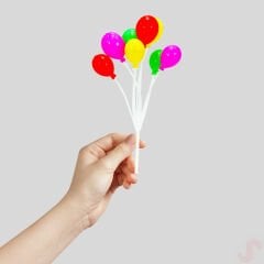 Plastik Minyatür 8'li Demet 17cm Teraryum Obje - Balon