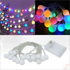 Çok Renkli 20 Led x 4 mt, Pilli Led Top Işık