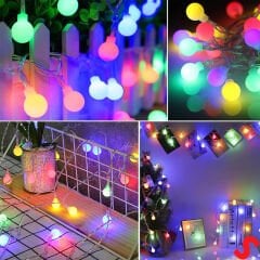 Çok Renkli 20 Led x 4 mt, Pilli Led Top Işık