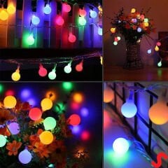 Çok Renkli 20 Led x 4 mt, Pilli Led Top Işık