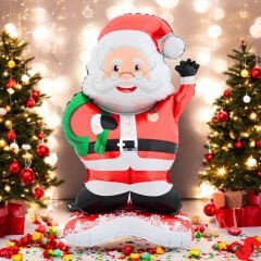 Gözlüklü Noel Baba Folyo Balon 120cm x 67cm