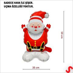 Noel Baba Folyo Balon 59cm x 35cm