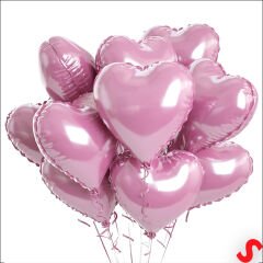 Kalp Folyo Balon, 45 cm - Pembe