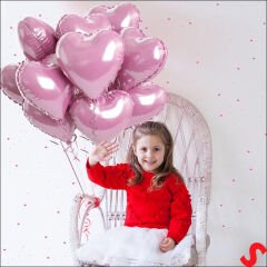 Kalp Folyo Balon, 45 cm - Pembe