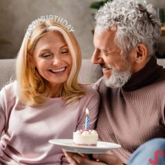 Kristal Taşlı, A Kalite Metal Happy Birthday Taç - Gümüş