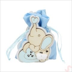 Ahşap Standlı 10cm x 8cm KESE, Fil Mavi - 1 Adet