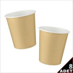 Karton Bardak, 8 Adet - Altın