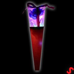 Kutulu ve Led Işıklı Sonsuzluk Gülü, 35cm - Mor