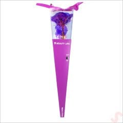 Kutulu ve Led Işıklı Sonsuzluk Gülü, 35cm - Mor