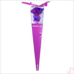 Kutulu ve Led Işıklı Sonsuzluk Gülü, 35cm - Mor