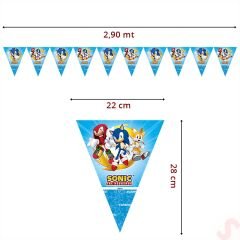 Sonic Üçgen Bayrak Flama - 2,90 mt