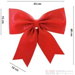 Simli Eva Fiyonk, 40 cm x 33 cm - Kırmızı