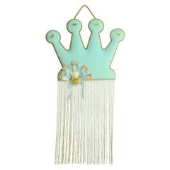 Ayıcıklı, Oval Kumaş Kapı Süsü, Mavi