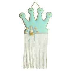 Ayıcıklı, Oval Kumaş Kapı Süsü, Mavi