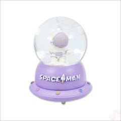 Uçuşan Yıldızlı,7,5cm x 4,5cm Led Işıklı Astronot Küre - Lila