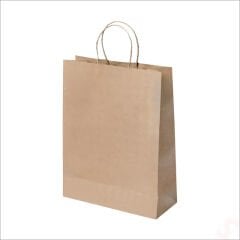 Büküm Saplı Kraft Çanta 42 x 31 x 12 cm, Natürel - 1 Adet