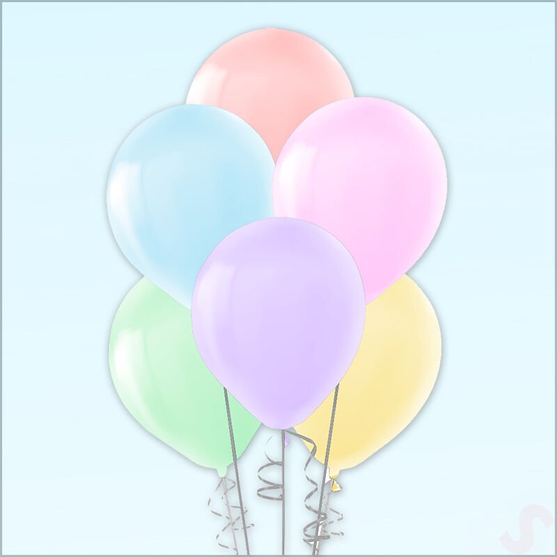 Makaron Çok Renkli Balon, 30cm x 10 Adet