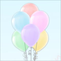 Makaron Çok Renkli Balon, 30cm x 10 Adet