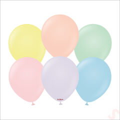 Makaron Çok Renkli Balon, 30cm x 10 Adet