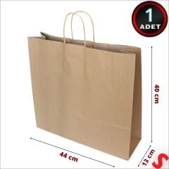 Büküm Saplı Kraft Çanta 40 x 44 x 13 cm, Natürel - 1 Adet