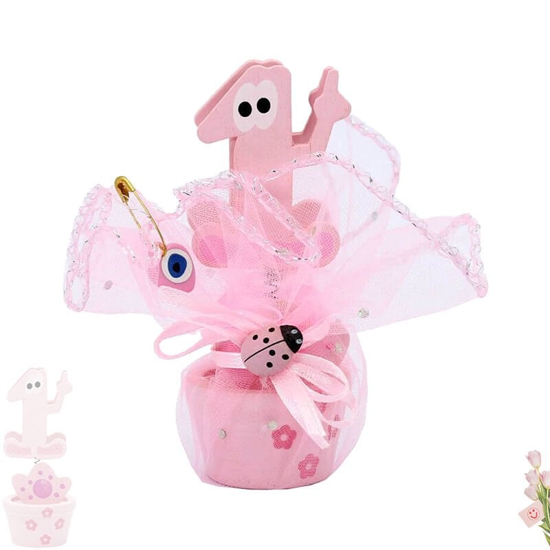 1 Yaş Figürlü SüSlü Notluk - Pembe Keseli