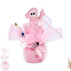 1 Yaş Figürlü SüSlü Notluk - Pembe Keseli