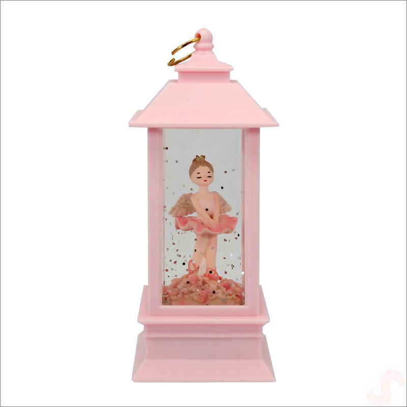 Uçuşan Simli,12,5cm x 5cm Led Işıklı Balerin Fener Küre - A