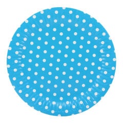 Puanlı, Mavi Karton Tabak - 23,00 cm - 8 Adet