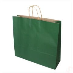 Büküm Saplı Kraft Çanta 40 x 44 x 13 cm, Yeşil - 1 Adet
