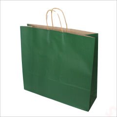 Büküm Saplı Kraft Çanta 40 x 44 x 13 cm, Yeşil - 1 Adet