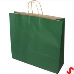 Büküm Saplı Kraft Çanta 40 x 44 x 13 cm, Yeşil - 1 Adet