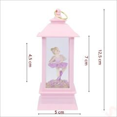 Uçuşan Simli,12,5cm x 5cm Led Işıklı Balerin Fener Küre - C
