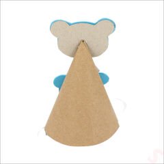 1/2 Yarım Yaş Kraft Külah Şapka - Mavi