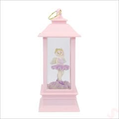 Uçuşan Simli,12,5cm x 5cm Led Işıklı Balerin Fener Küre - D