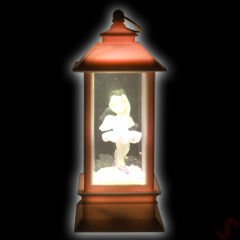Uçuşan Simli,12,5cm x 5cm Led Işıklı Balerin Fener Küre - D